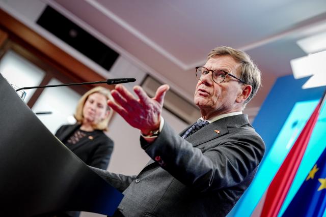 16 January 2026, Berlin: Johann Wadephul, German Foreign Minister speaks during a joint press conference with his Austrian counterpart Beate Meinl-Reisinger following theior meeting in Berlin. Photo: Kay Nietfeld/dpa