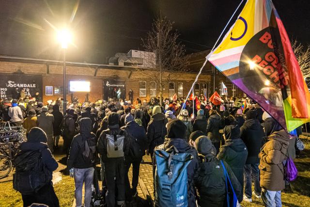 16 January 2026, Brandenburg, Cottbus: People take part in a demonstration against right-wing violence under the slogan "You attack us - we stand together" in Cottbus. Photo: Frank Hammerschmidt/dpa