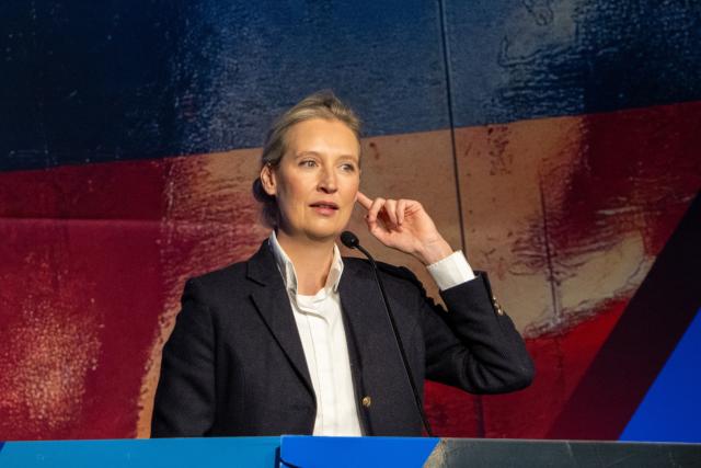 16 January 2026, Rhineland-Palatinate, Idar-Oberstein: Chairman of the Alternative for Germany (AfD), Alice Weidel, speaks at the election campaign kick-off event of the AfD Rhineland-Palatinate. Photo: Harald Tittel/dpa
