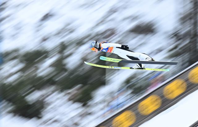 17 January 2026, Thuringia, Oberhof: Norway's winner Ida Marie Hagen competes in the Women's individual compact normal hill event of the FIS Nordic Combined World Cup in Oberhof. Photo: Hendrik Schmidt/dpa