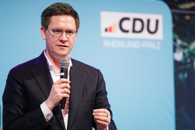 21 January 2026, Rhineland-Palatinate, Mainz: Johannes Steiniger, Secretary General of the Christian Democratic Union of Germany (CDU) Rhineland-Palatinate, speaks at the program committee of the CDU Rhineland-Palatinate. Photo: Hannes P. Albert/dpa