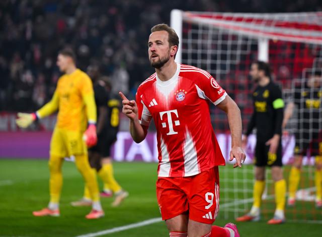 21 January 2026, Bavaria, Munich: Bayern Munich's Harry Kane celebrates scoring his side's first goal during the UEFA Champions League soccer match between Bayern Munich and Union St. Gilloise at the Allianz Arena. Photo: Sven Hoppe/dpa