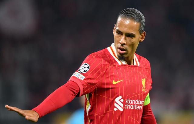 FILED - 23 October 2024, Saxony, Leipzig: Liverpool's Virgil van Dijk gesticulates during UEFA Champions League soccer match between RB Leipzig and Liverpool FC at Red Bull Arena. Photo: Robert Michael/dpa