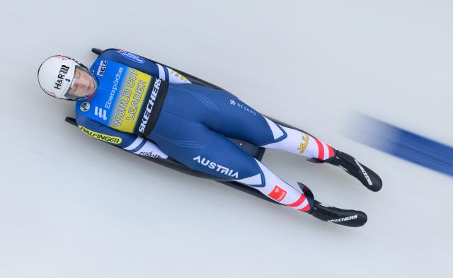 23 January 2026, Thuringia, Oberhof: Austria's Lisa Schulte in action during the women's singles 1st round competition at the Luge World Cup. Photo: Robert Michael/dpa