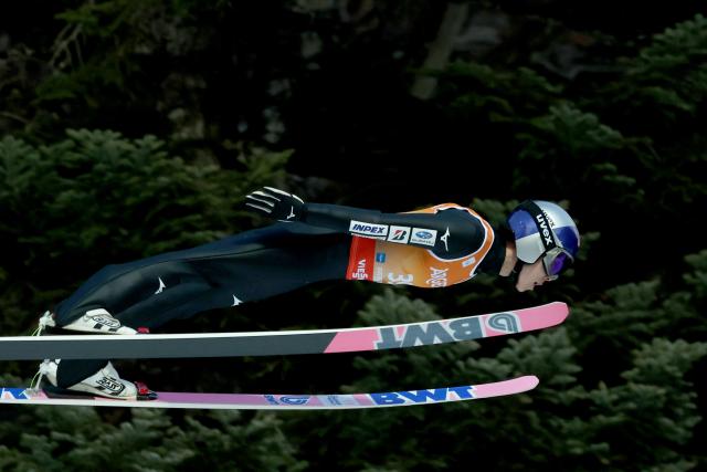 23 January 2026, Bavaria, Oberstdorf: Japan's Ryoyu Kobayashi in action during the 
men's 1st round ski flying competition at the FIS Ski Flying World Championships in Oberstdorf. Photo: Karl-Josef Hildenbrand/dpa