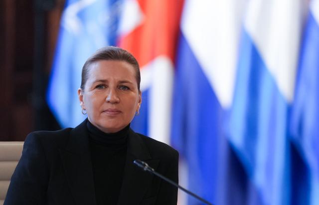 26 January 2026, Hamburg: Mette Frederiksen, Prime Minister of Denmark, sits at the working session of the heads of state and government on the topic of security in the High North, at the summit of the North Sea states in Hamburg. Photo: Marcus Brandt/dpa