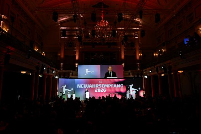 26 January 2026, Hesse, Frankfurt/Main: Hans-Joachim Watzke, President of the German Football League (DFL), speaks at the DFL's New Year's reception at the Palmengarten clubhouse. Photo: Florian Wiegand/dpa