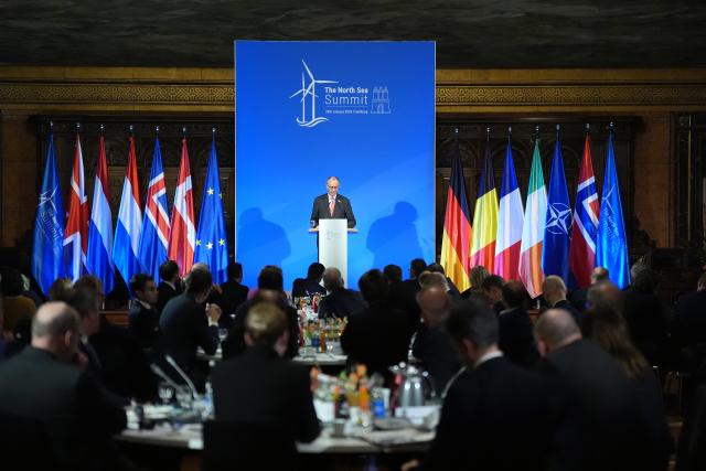 25 January 2026, Hamburg: German Chancellor Friedrich Merz speaks during an opening statement at at the summit of the North Sea states in Hamburg. Photo: Marcus Brandt/dpa