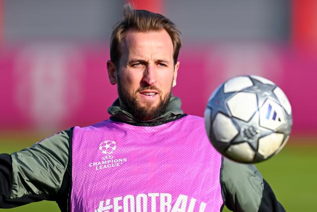 27 January 2026, Bavaria, Munich: Bayern Munich's Harry Kane in action during the team's training session at the Saebener Strasse training ground ahead of the UEFA Champions League soccer match against PSD Eindhoven. Photo: Sven Hoppe/dpa