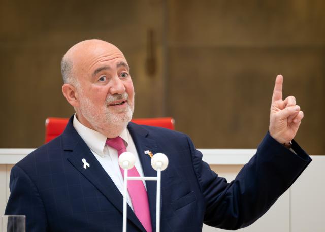 FILED - 20 May 2025, Brandenburg, Potsdam: Ron Prosor, Israel's ambassador to Germany, speaks during an event held by the Brandenburg state parliament to mark the 60th anniversary of diplomatic relations between the two countries. Photo: Soeren Stache/dpa