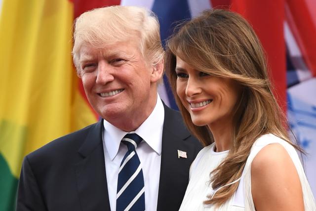 FILED - 07 July 2017, Hamburg: US President Donald Trump (L) and his wife Melania arrive for the concert at the Elbphilharmonie. Photo: Bernd von Jutrczenka/dpa