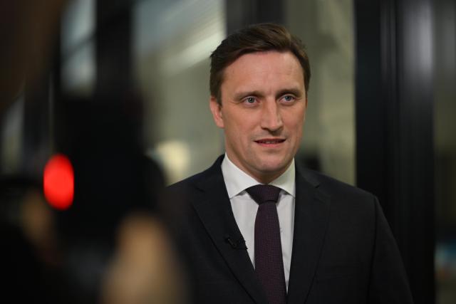 28 January 2026, Lower Saxony, Hanover: Christian Democratic Union of Germany (CDU) parliamentary group leader Sebastian Lechner speaks during an interview in the Lower Saxony state parliament. Photo: Shireen Broszies/dpa