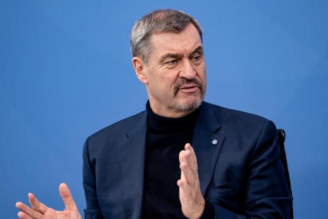 28 January 2026, Berlin: Minister-President of Bavaria Markus Soeder speaks during a press conference on the coalition committee at the Chancellery. Photo: Fabian Sommer/dpa