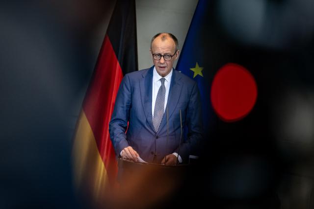 29 January 2026, Berlin: German Chancellor Friedrich Merz holds a joint press conference with Inga Ruginiene, Prime Minister of Lithuania (not pictured) , at the German Chancellery in Berlin. Photo: Fabian Sommer/dpa