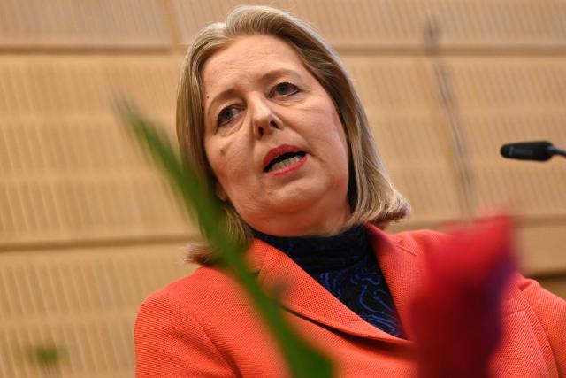 29 January 2026, Berlin: Baerbel Bas, German Minister of Labor and Social Affairs, speaks at the welfare state conference of the German Trade Union Confederation (DGB) Federal Executive Committee and the Chambers of Labor. Photo: Elisa Schu/dpa