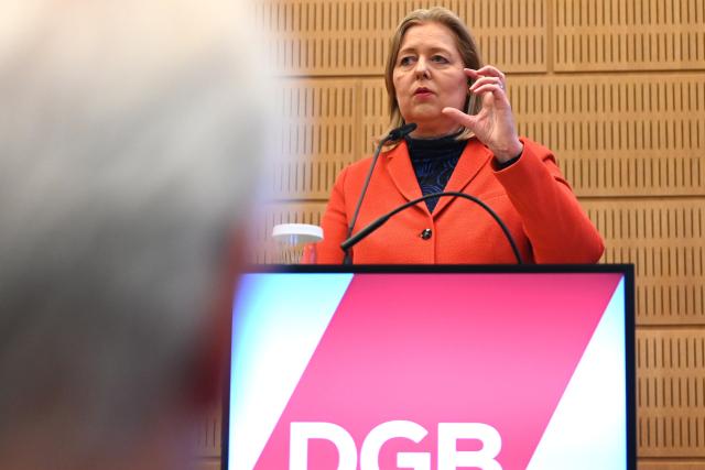 29 January 2026, Berlin: Baerbel Bas, German Minister of Labor and Social Affairs, speaks at the welfare state conference of the German Trade Union Confederation (DGB) Federal Executive Committee and the Chambers of Labor. Photo: Elisa Schu/dpa
