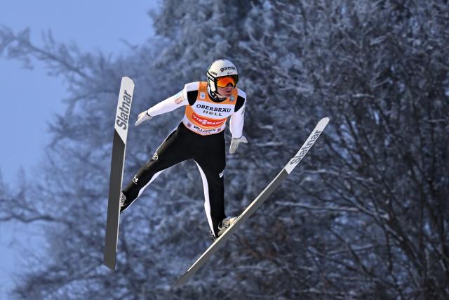 30 January 2026, Hesse, Willingen: Slovenia's Domen Prevc competes in the men's Large Hill competition of the FIS Ski Jumping World Cup FIS Ski Jumping World Cup in Willingen. Photo: Swen Pförtner/dpa