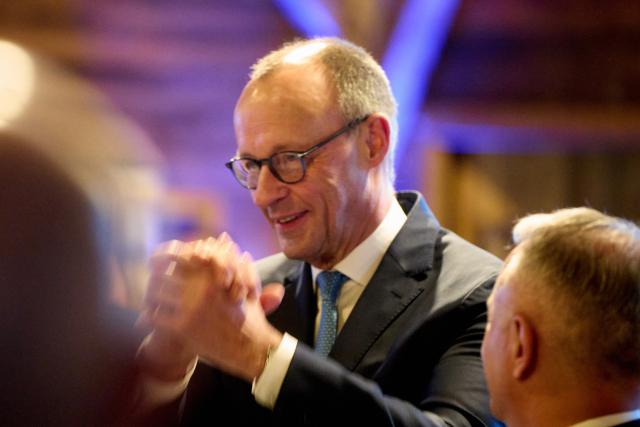02 February 2026, Neustadt (Wied): German Chancellor Friedrich Merz speaks at the opening ceremony of the tech campus and experience center "Synnoscape" of the company Niedax Infrastructure in Neustadt (Wied). Photo: Thomas Frey/dpa