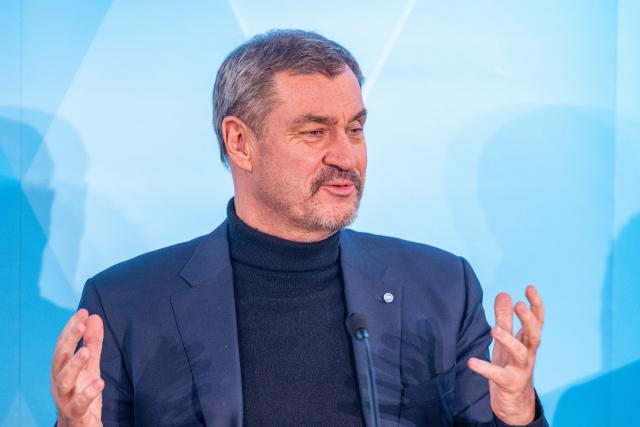 03 February 2026, Bavaria, Straubing: Markus Soeder, Prime Minister of Bavaria, speaks during a press conference after Bavarian the cabinet meeting. The meeting was attended by the Bavarian cabinet as well as mayors and district councillors from Lower Bavaria. Photo: Armin Weigel/dpa