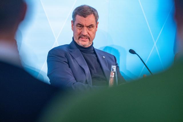 03 February 2026, Bavaria, Straubing: Markus Soeder, Prime Minister of Bavaria, speaks during a press conference after Bavarian the cabinet meeting. The meeting was attended by the Bavarian cabinet as well as mayors and district councillors from Lower Bavaria. Photo: Armin Weigel/dpa