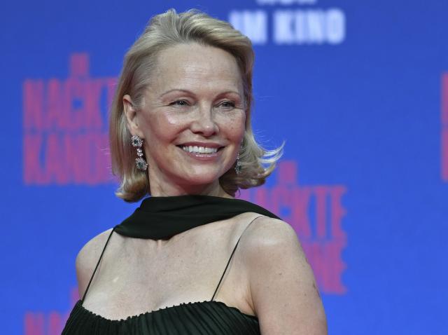 FILED - 24 July 2025, Berlin: Canadian-American actress and model Pamela Anderson attends the German premiere of "The Naked Gun Reboot" at the UCI Luxe East Side Gallery. Photo: Jens Kalaene/dpa