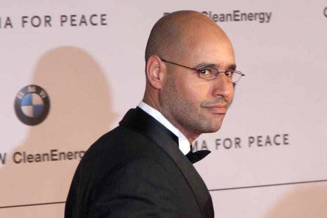 FILED - 11 February 2008, Berlin: Saif al-Islam Gaddafi, son of then Libya's leader  Moamer Gaddafi, arrives at the charity gala "Cinema for Peace" at the Konzerthaus am Gendarmenmarkt. Saif was killed in the western Libyan city of Zintan, his lawyer Khaled al-Zaidi and adviser Abdullah Osman said on Tuesday evening. Photo: Peer Grimm/dpa-Zentralbild/dpa