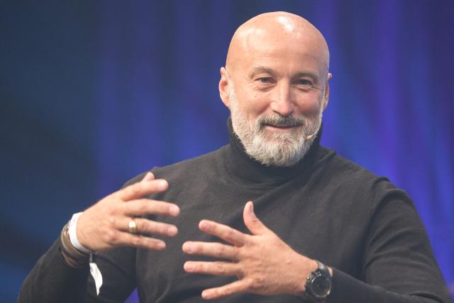 04 February 2026, Hamburg: Christian Toetzke, founder and CEO of Hyrox World GmbH, sits on stage during the Spobis sports business conference at the CCH Congress Center Hamburg. Photo: Marcus Brandt/dpa