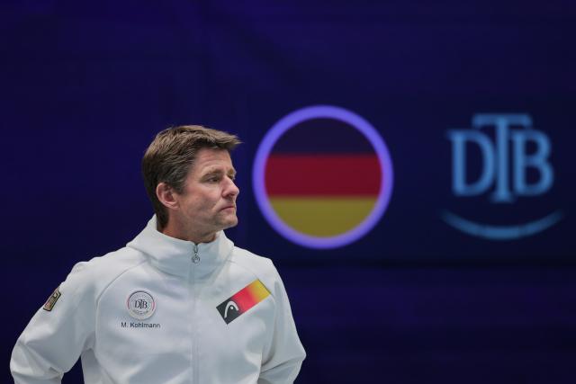 06 February 2026, North Rhine-Westphalia, Duesseldorf: Germany Team Captain Michael Kohlmann pictured during the men's 1st Round match between Germany and Peru at the Davis Cup Qualifying Round. Photo: Rolf Vennenbernd/dpa