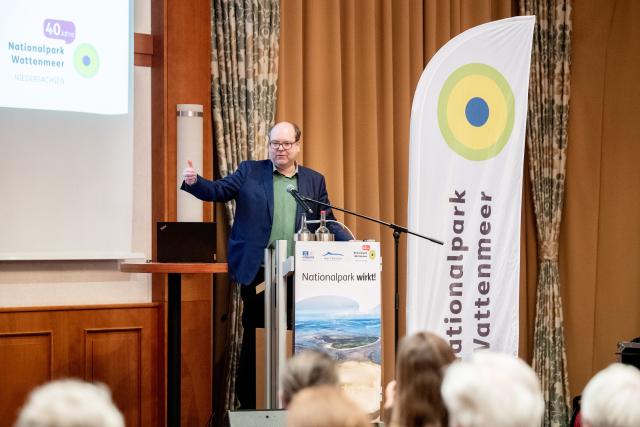 06 February 2026, Lower Saxony, Wilhelmshaven: Minister for the Environment in Lower Saxony Christian Meyer speaks at a ceremony marking the anniversary of the Lower Saxony Wadden Sea National Park. In January 1986, the ordinance establishing the Lower Saxony Wadden Sea National Park came into force. Photo: Hauke-Christian Dittrich/dpa