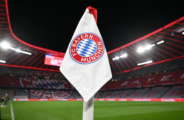 FILED - 20 December 2024, Bavaria, Munich: Bayern Munich logo can be seen on the pitch ahead of the German Bundesliga soccer match between Bayern Munich and RB Leizig at the Allianz Arena. Photo: Sven Hoppe/dpa
