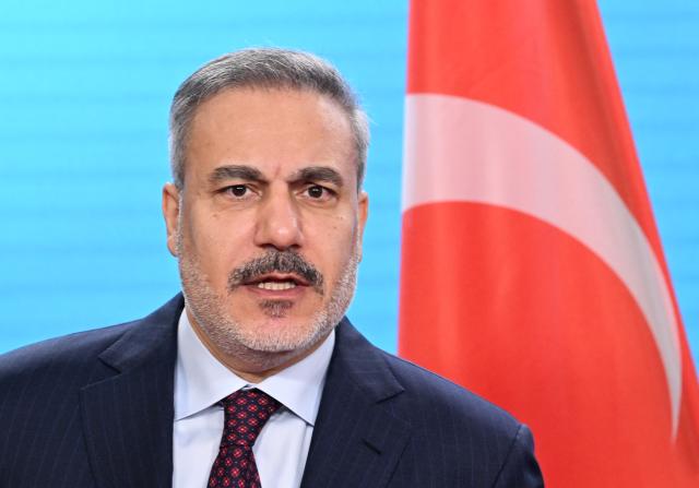 FILED - 28 November 2025, Berlin: Turkish Foreign Minister Hakan Fidan during a joint press conference with German Foreign Minister Wadephul. Photo: Soeren Stache/dpa