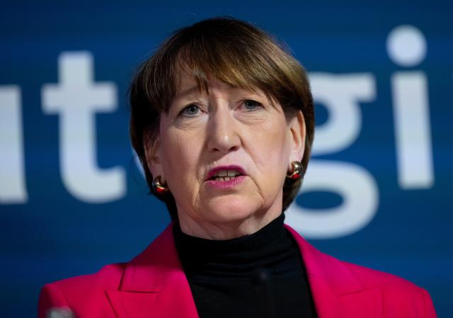FILED - 02 December 2024, Bavaria, Munich: President of the German Association of the Automotive Industry (VDA) Hildegard Mueller attends a press conference after an automotive summit. Photo: Sven Hoppe/dpa
