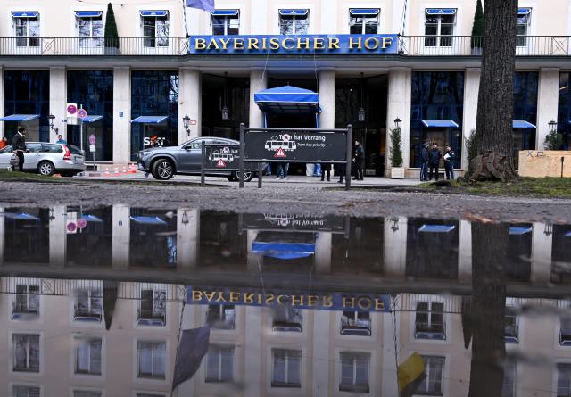 11 February 2026, Bavaria, Munich: Barricades can be seen near the Hotel Bayerischer Hof ahead of the 62nd Munich Security Conference (MSC), which takes place from February 13 to 15, 2026, at the hotel in Munich. Photo: Sven Hoppe/dpa
