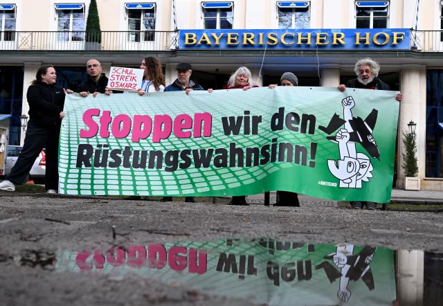11 February 2026, Bavaria, Munich: Barricades stand near the Hotel Bayerischer Hof ahead of the 62nd Munich Security Conference (MSC), which takes place from February 13 to 15, 2026, at the hotel in Munich. Photo: Sven Hoppe/dpa