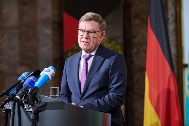 11 February 2026, Berlin: Germany's Foreign Minister Johann Wadephul makes a statement ahead of welcoming his Central Asian counterparts to talks at the Foreign Office. Photo: Annette Riedl/dpa