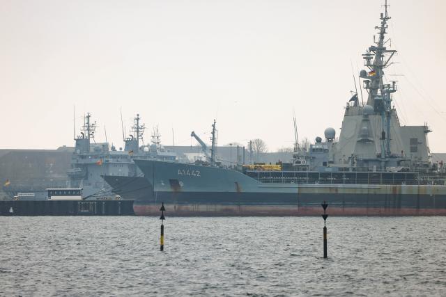 11 February 2026, Schleswig-Holstein, Kiel: The German navy tanker "FGS Spessart" is moored in Kiel's naval port. On February 12, 2026, a press conference will be held here on the NATO exercise "Steadfast Dart 26", the largest NATO exercise this year. Photo: Frank Molter/dpa