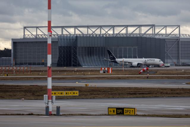 12 February 2026, Hesse, Frankfurt/Main: A Lufthansa aircraft can be seen at Frankfurt Airport. Lufthansa pilots and flight attendants are set to stage a one-day strike on Thursday. Photo: Hannes P. Albert/dpa