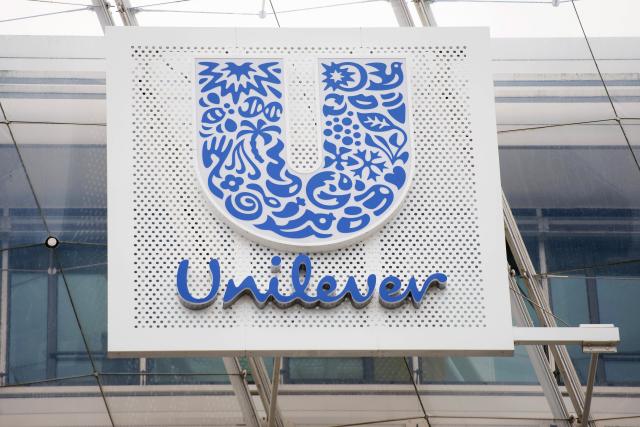 FILED - 01 August 2017, Hamburg: Unilever logo is seen at the headquarters of the company in Germany. Consumer goods giant Unilever enjoyed higher pre-tax profit in fiscal 2025 despite a decline in turnover, the UK-based company reported on Thursday. Photo: Daniel Reinhardt/dpa