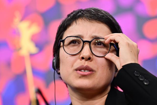 12 February 2026, Berlin: Director and lead actress of No Good Men Shahrbanoo Sadat speaks during a press conference for the film No Good Men (Berlinale Special Gala). The 76th Berlin International Film Festival will take place from February 12 to 22, 2026. Photo: Sebastian Christoph Gollnow/dpa