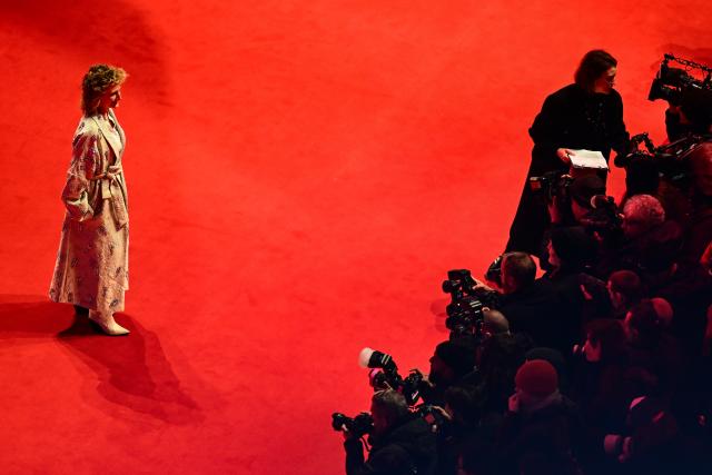 12 February 2026, Berlin: Berlinale director Tricia Tuttle stands on the red carpet, on the opening night of the 76th Berlin International Film Festival. Photo: Sebastian Christoph Gollnow/dpa