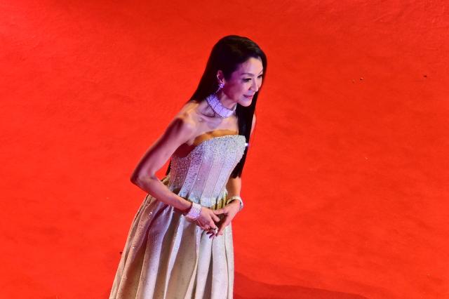 12 February 2026, Berlin: Malaysian actress Michelle Yeoh stands on the red carpet in front of the Berlinale Palast, on the opening night of the 76th Berlin International Film Festival. Photo: Sebastian Christoph Gollnow/dpa