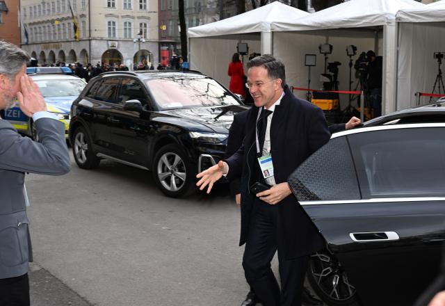 13 February 2026, Bavaria, Munich: NATO Secretary General Mark Rutte arrives at the Bavarian Court for the 62nd Munich Security Conference. Photo: Felix Hörhager/dpa