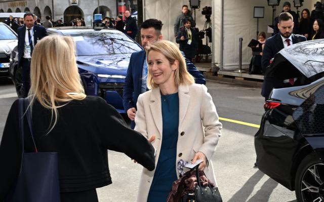 13 February 2026, Bavaria, Munich: Kaja Kallas, EU High Representative for Foreign Affairs, arrives at the Bavarian Court for the 62nd Munich Security Conference, which will host over 60 heads of state and government-the highest number ever at the world's leading security policy meeting. Photo: Felix Hörhager/dpa