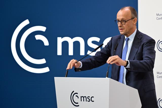 13 February 2026, Bavaria, Munich: Chancellor Friedrich Merz speaks at the opening of the Munich Security Conference, which will host over 60 heads of state and government-the highest number ever at the world's leading security policy meeting. Photo: Sven Hoppe/dpa