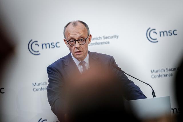13 February 2026, Bavaria, Munich: German Chancellor Friedrich Merz speaks at the opening of the Munich Security Conference, which will host over 60 heads of state and government-the highest number ever at the world's leading security policy meeting. Photo: Kay Nietfeld/dpa