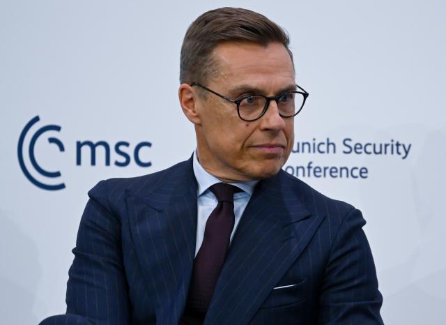 13 February 2026, Bavaria, Munich: Alexander Stubb, President of Finland speaks during the 62nd Munich Security Conference at the Bayerischer Hof Hotel. Photo: Sven Hoppe/dpa