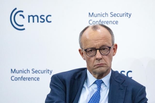 13 February 2026, Bavaria, Munich: German Chancellor Friedrich Merz attends the 62nd Munich Security Conference at the Bayerischer Hof Hotel. Photo: Marijan Murat/dpa