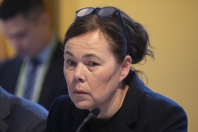 13 February 2026, Bavaria, Munich: Vivian Motzfeldt, Foreign Minister of Greenland attends the 62nd Munich Security Conference at the Bayerischer Hof Hotel. Photo: Marijan Murat/dpa