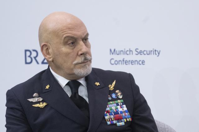 13 February 2026, Bavaria, Munich: Giuseppe Cavo Dragone, Chairman of the NATO Military Committee attends the 62nd Munich Security Conference at the Bayerischer Hof Hotel. Photo: Marijan Murat/dpa
