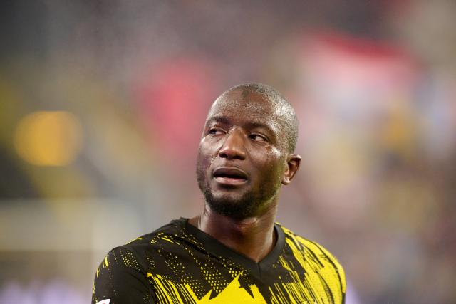 13 February 2026, North Rhine-Westphalia, Dortmund: Dortmund's Serhou Guirassy celebrates scoring his side's third goal during the German Bundesliga soccer match between Borussia Dortmund and FSV Mainz 05 at Sgina Iduna Park. Photo: Bernd Thissen/dpa - IMPORTANT NOTE: In accordance with the regulations of the DFL German Football League and the DFB German Football Association, it is prohibited to utilize or have utilized photographs taken in the stadium and/or of the match in the form of sequential images and/or video-like photo series.